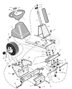 Steering Diagram and Parts List for 309000X8NA  Briggs and Stratton Lawn Tractor